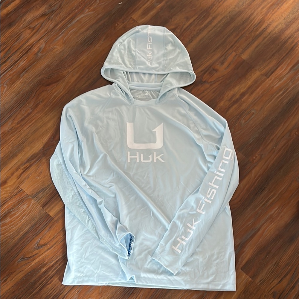 Huk Light Blue Fishing Long Sleeve Shirt
